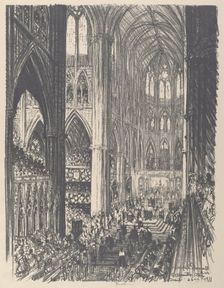 Coronation of King George V and Queen Mary in Westminster Abbey, 1911. Creator: Joseph Pennell