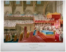 Coronation of King George IV, Westminster Hall, London, 1821 (1824). Artist: Matthew Dubourg
