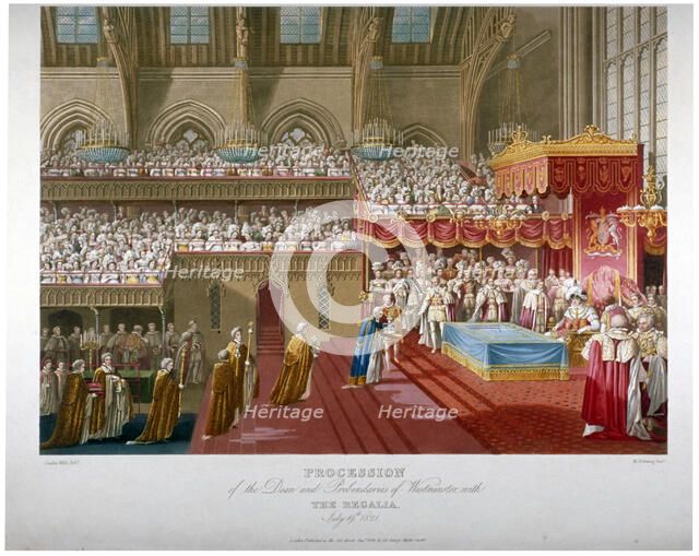 Coronation of King George IV, Westminster Hall, London, 1821 (1824).                                 Artist: Matthew Dubourg