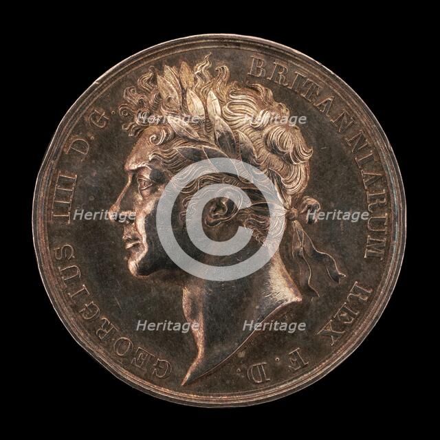 Coronation of King George IV [obverse], 1821. Creator: Benedetto Pistrucci.