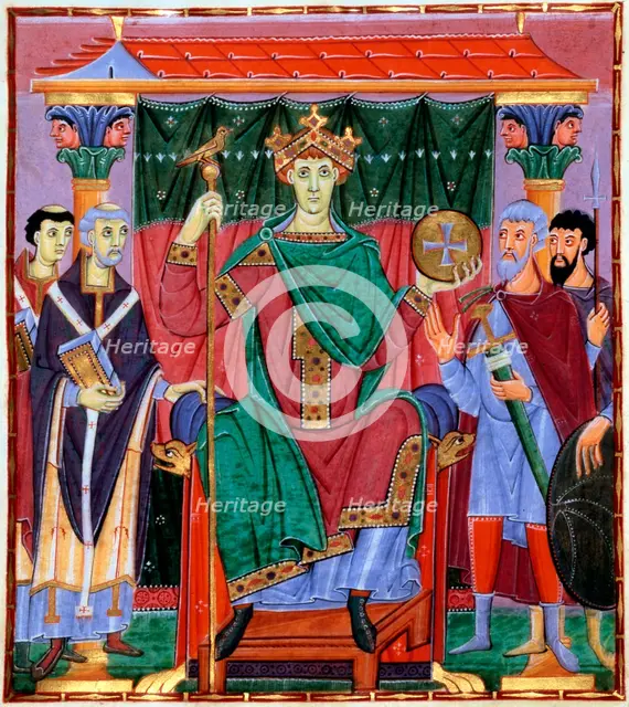 Coronation of Otto III, German king, c998. Artist: Anon
