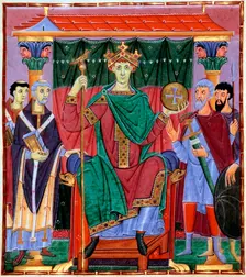 Coronation of Otto III, German king, c998. Artist: Anon