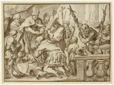 Coronation of Otto the Great in the Church of Saint'Ambrogio, Milan, 1650. Creator: Johann Christophorus Storer