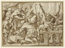 Coronation of Otto the Great in the Church of Saint'Ambrogio, Milan, 1650. Creator: Johann Christophorus Storer