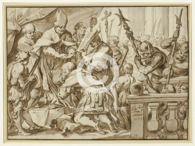 Coronation of Otto the Great in the Church of Saint'Ambrogio, Milan, 1650. Creator: Johann Christophorus Storer.