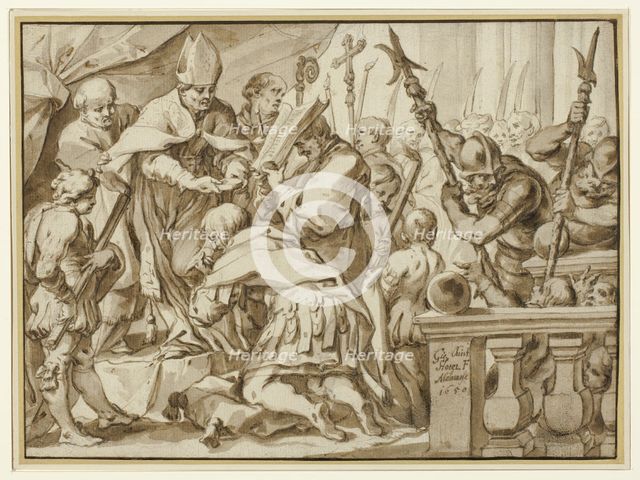 Coronation of Otto the Great in the Church of Saint'Ambrogio, Milan, 1650. Creator: Johann Christophorus Storer.