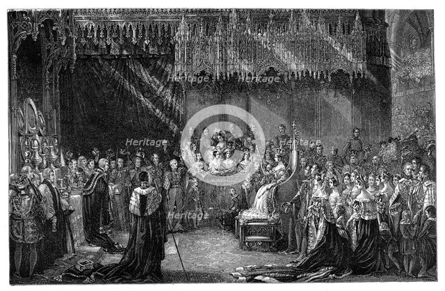 Coronation of Queen Victoria at Westminster Abbey, London, 28 June 1838, (1900). Artist: Unknown