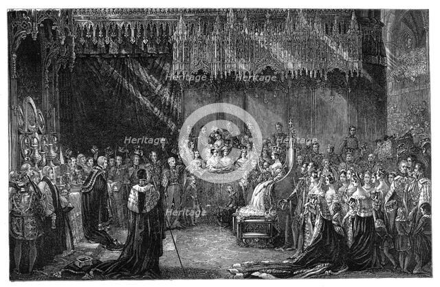 Coronation of Queen Victoria at Westminster Abbey, London, 28 June 1838, (1900). Artist: Unknown