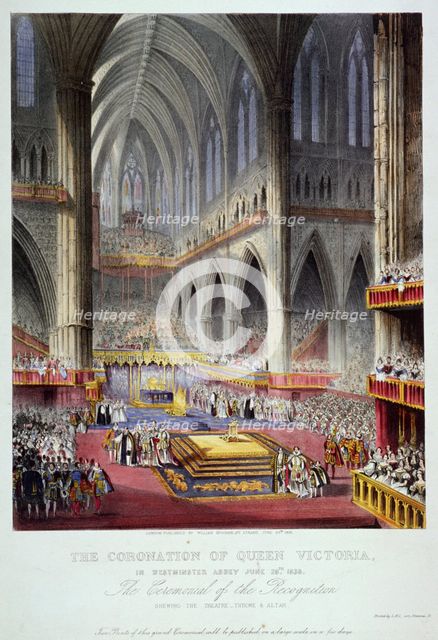 Coronation of Queen Victoria in Westminster Abbey, London, 1838. Artist: Anon