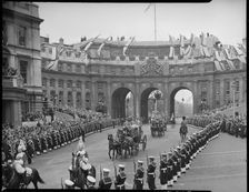 Coronation of Queen Elizabeth II, Admiralty Arch, The Mall, City of Westminster, London, 1953. Creator: Ministry of Works
