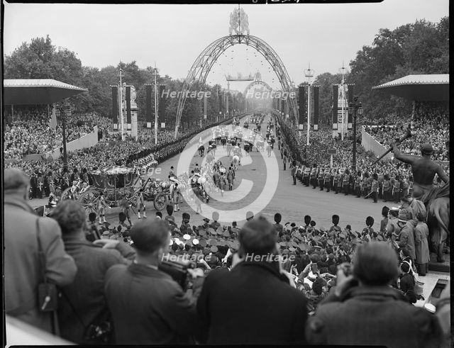 Coronation of Queen Elizabeth II, Buckingham Palace, The Mall, City of Westminster, London, 1953. Creator: Ministry of Works.