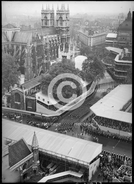 Coronation of Queen Elizabeth II, Parliament Square, City of Westminster, London, 1953. Creator: Ministry of Works.