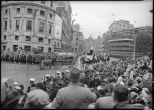 Coronation of Queen Elizabeth II, Trafalgar Square, City of Westminster, London, 1953. Creator: Ministry of Works