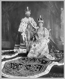 Coronation photograph of George V and Queen Mary, 1911. Creator: Unknown