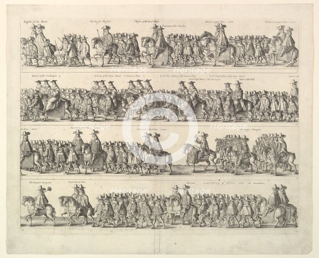 Coronation Procession of Charles II Through London, 1662. Creator: Wenceslaus Hollar.