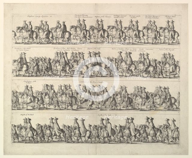Coronation Procession of Charles II Through London, 1662. Creator: Wenceslaus Hollar.