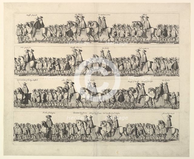 Coronation Procession of Charles II Through London, 1662. Creator: Wenceslaus Hollar.