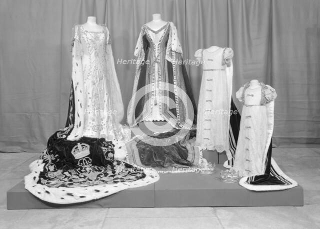 Coronation robes of Queen Victoria, Elizabeth & Princesses Elizabeth and Margaret. Creator: Unknown.