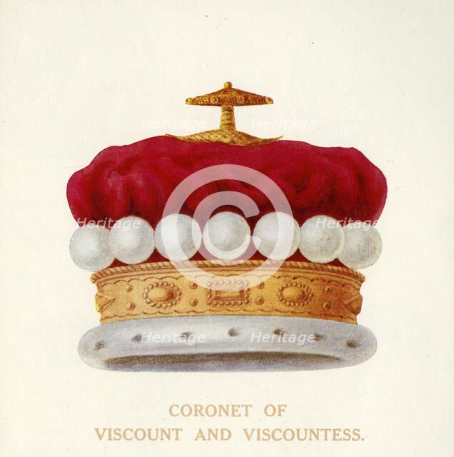 'Coronet of Viscount and Viscountess', c1911. Creator: Unknown.
