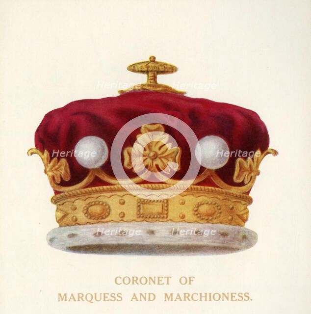 'Coronet of Marquess and Marchioness', c1911. Creator: Unknown.