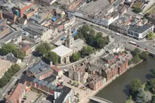 Corn Exchange, Church of St Paul and Shire Hall, Bedford, 2020. Creator: Damian Grady