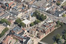 Corn Exchange, Church of St Paul and Shire Hall, Bedford, 2020. Creator: Damian Grady