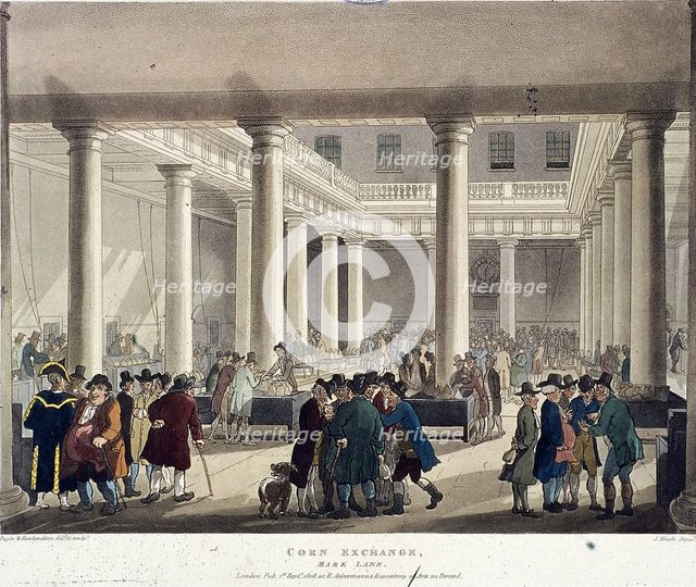 Corn Exchange, London, 1808. Artist: Augustus Charles Pugin
