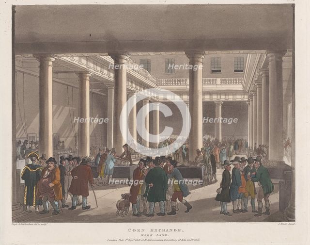 Corn Exchange, Mark Lane, September 1, 1808., September 1, 1808. Creator: Joseph Constantine Stadler.