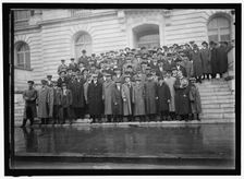 Corn growers on steps of House office building; Stafford of Wisconsin..., between 1910 and 1917. Creator: Harris & Ewing