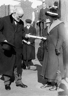 Corn Growers - Secretary Wilson Presenting Diploma To Viola Lewis of Arkansas, 1912. Creator: Harris & Ewing