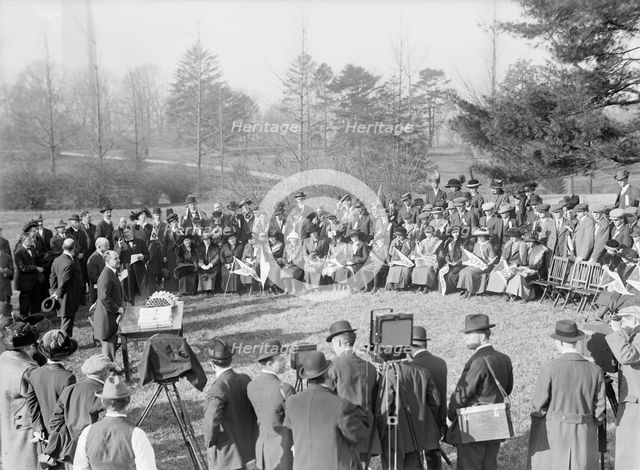 Corn Growers - Secretary Houston Giving Diplomas, 1913. Creator: Harris & Ewing.