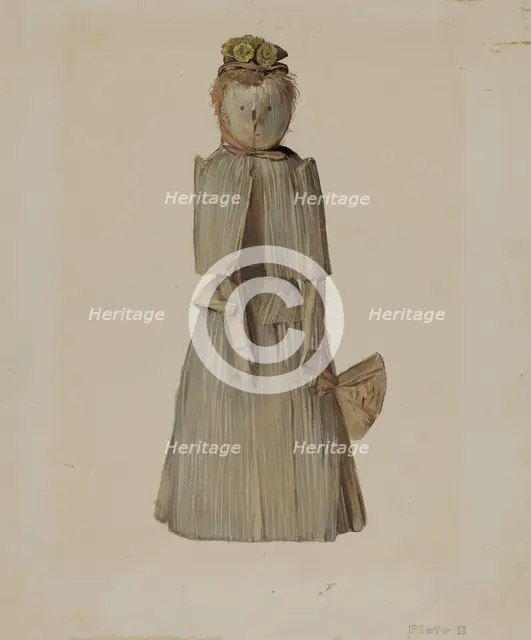 Corn Husk Doll, c. 1936. Creator: Jane Iverson.