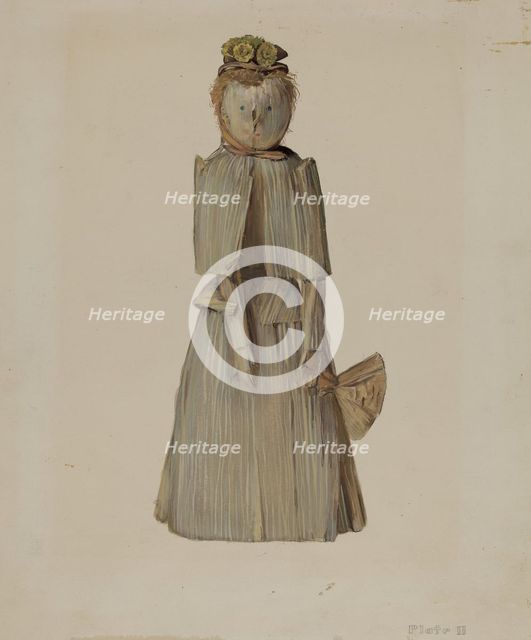 Corn Husk Doll, c. 1936. Creator: Jane Iverson.