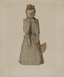 Corn Husk Doll, c. 1936. Creator: Jane Iverson