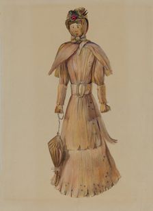 Corn Husk Doll, c. 1936. Creator: Mina Lowry