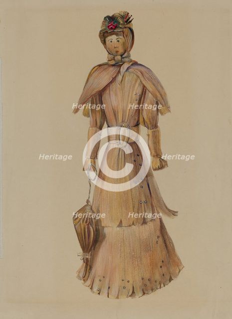 Corn Husk Doll, c. 1936. Creator: Mina Lowry.
