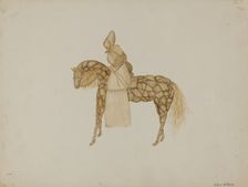 Corn Husk Doll on Horse, 1935/1942. Creator: Wilbur M Rice