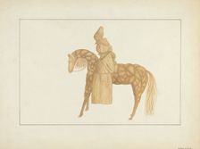 Corn Husk Doll on Horse, 1935/1942. Creator: Wilbur M Rice