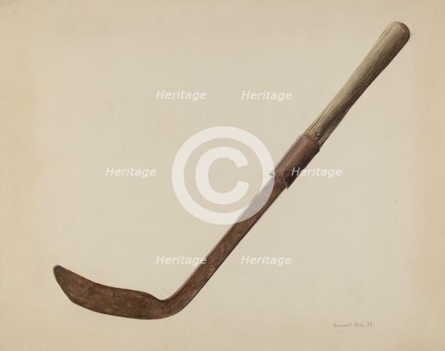 Corn Knife, 1938. Creator: Herman O. Stroh.