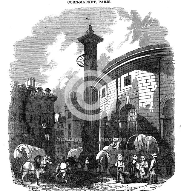 'Corn-Market, Paris', 1836. Artist: Unknown