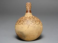 Corn Popper Depicting Costumed Runners with a Modeled Handle, 100 B.C./A.D. 500. Creator: Unknown