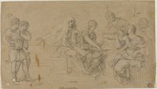 Cornelia Exhibiting Her Two Sons to a Friend, n.d. Creator: Livio Mehus