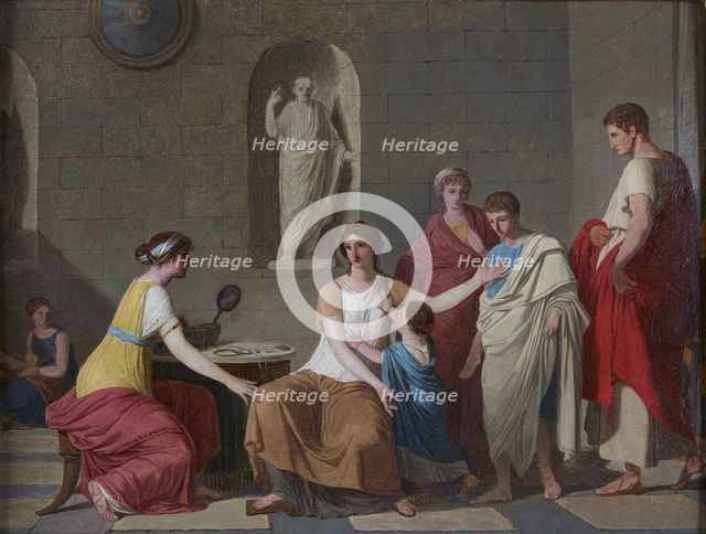 Cornelia, mother of the Gracchi, c. 1793. Creator: Suvée, Joseph-Benoît (1743-1807).