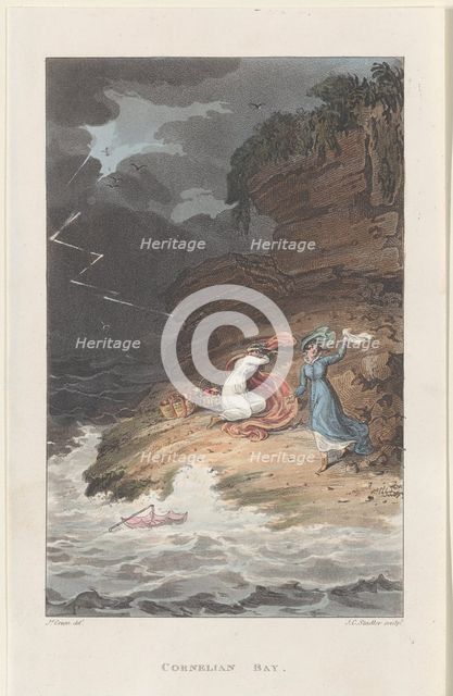 Cornelian Bay, from "Poetical Sketches of Scarborough", 1813., 1813. Creators: Thomas Rowlandson, Joseph Constantine Stadler, J. Bluck.