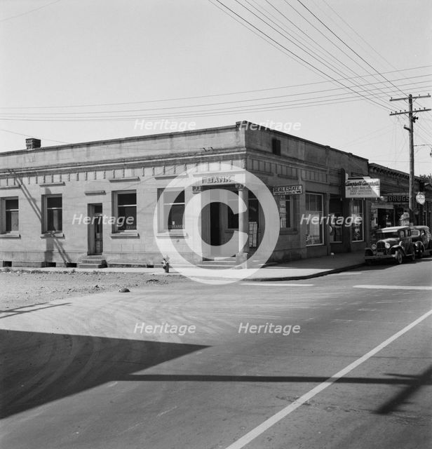 Corner of main street, Tenino, Thurston County, Western Washington, . Creator: Dorothea Lange.