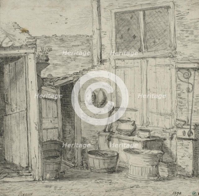 Corner of a backyard. Creator: Unknown.