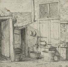 Corner of a backyard. Creator: Unknown