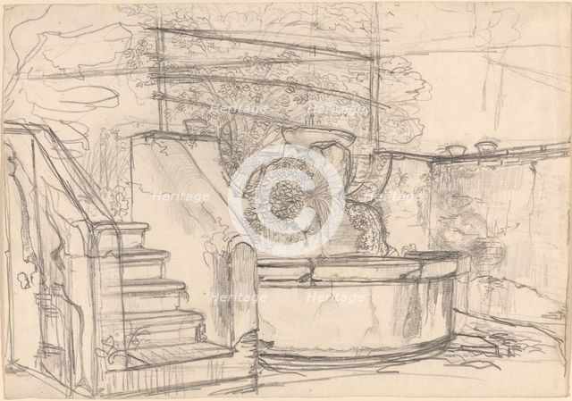 Corner of a Garden Court, 1815/1821. Creator: Friedrich Salathe.