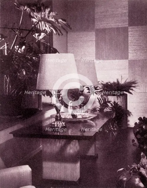 'Corner of a large living-room, designed by Paul T. Frankl', 1949. Creator: Unknown.