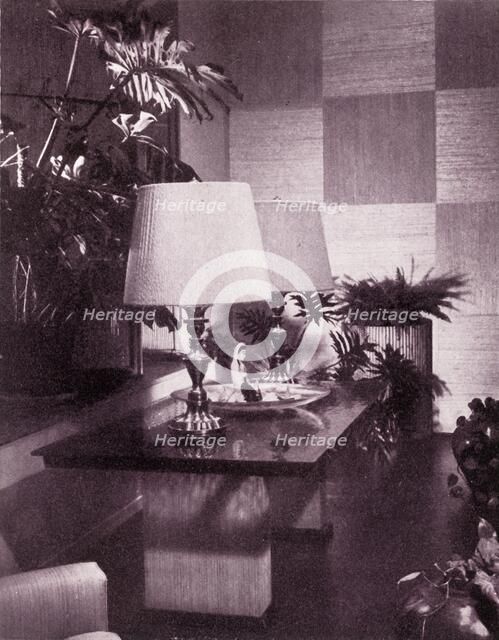 'Corner of a large living-room, designed by Paul T. Frankl', 1949. Creator: Unknown.